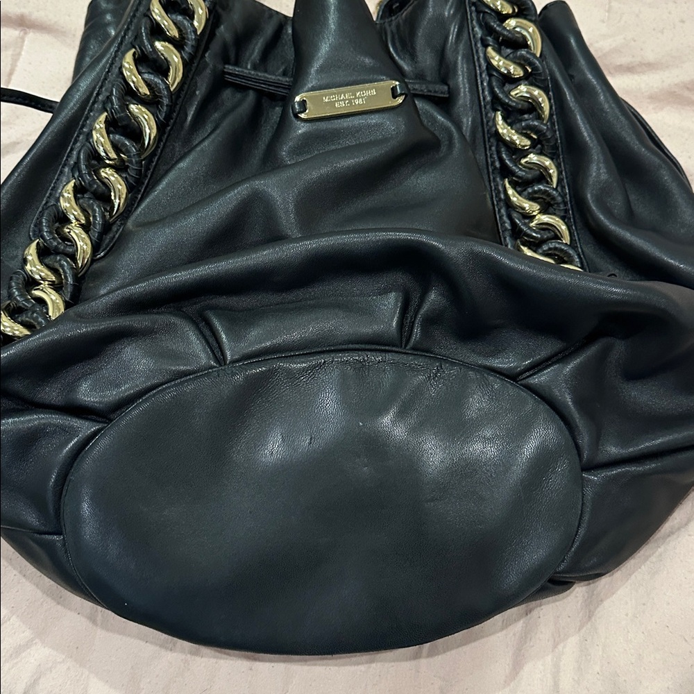Michael Kors Black Tote with Gold Chain Accents - Picture 8 of 8